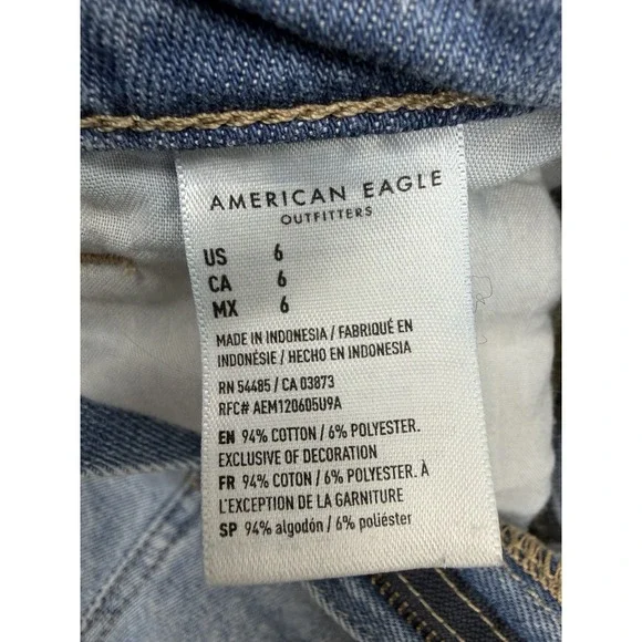 LADIES AMERICAN EAGLE COMFORT STRETCH WAISTBAND DISTRESSSED JEAN SHORTS SIZE 6 - Picture 9 of 15